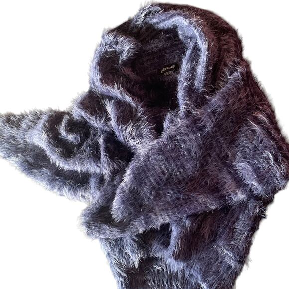 Touchable Texture Blue Eyelash Crop 3/4 Sleeve Sweater XS BEBE - Picture 10 of 13